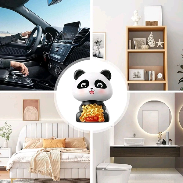 Solar Panda for Car Dashboard - Panda Dashboard Figurines, Solar-Powered Shaking Head Lucky Panda Decoration for Car Dashboard Accessories