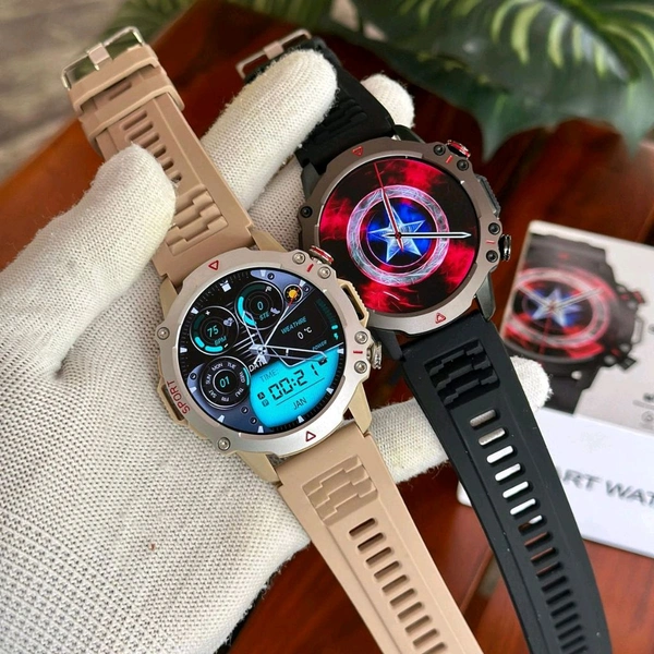 TF 10 Pro Captain America Smartwatch With 100% Water Proof + Ultra Amoled Hd Display | High Quality Metal Body Long Lasting Battry Back Up - Gray