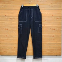 Trendy Denim Cargo Pants - Stylish and Comfortable! - L, Black