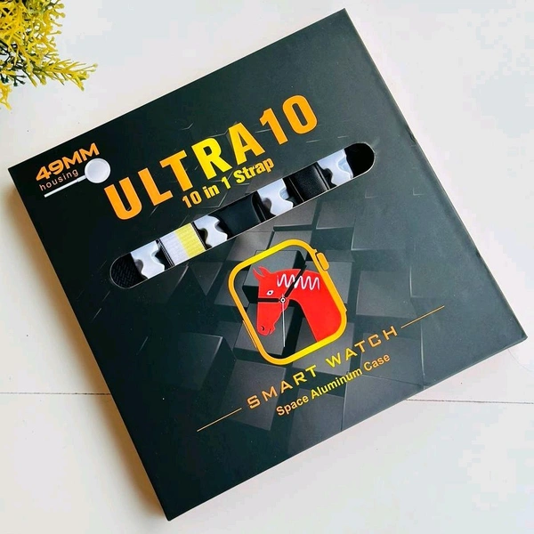 Ultra Smart Watch 8 Special Edition Combo Set, 10 in 1 Stap With Case, Bluetooth Calling Support, iOS and Android Compatible - Black