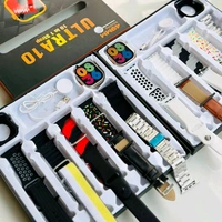 Ultra Smart Watch 8 Special Edition Combo Set, 10 in 1 Stap With Case, Bluetooth Calling Support, iOS and Android Compatible - Black