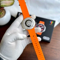 V3 Ultra Max Smart Watch 16 Inch Full Round Screen IP67 Waterproof Blood Pressure and Heart Rate Smart Watch - Orange