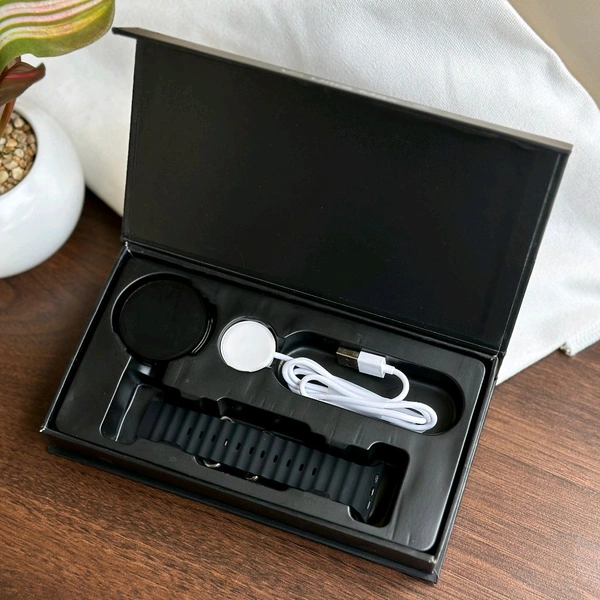 V3 Ultra Max Smart Watch 16 Inch Full Round Screen IP67 Waterproof Blood Pressure and Heart Rate Smart Watch - Black