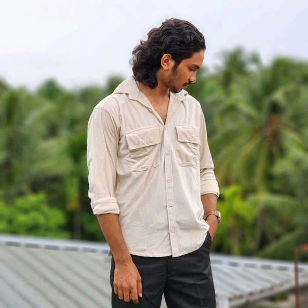 Velvet Double Pocket Premium Quality Shirt - XL