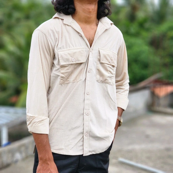 Velvet Double Pocket Premium Quality Shirt - XL