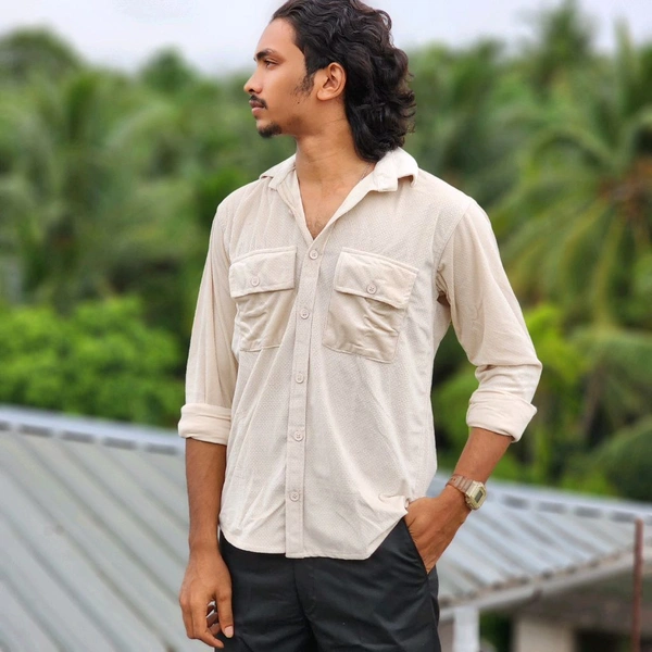 Velvet Double Pocket Premium Quality Shirt - XXL