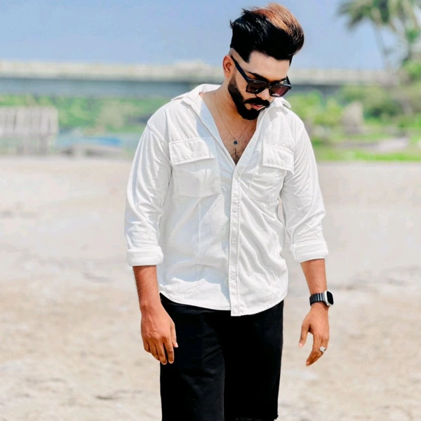 Velvet Double Pocket Premium Quality Shirt - M