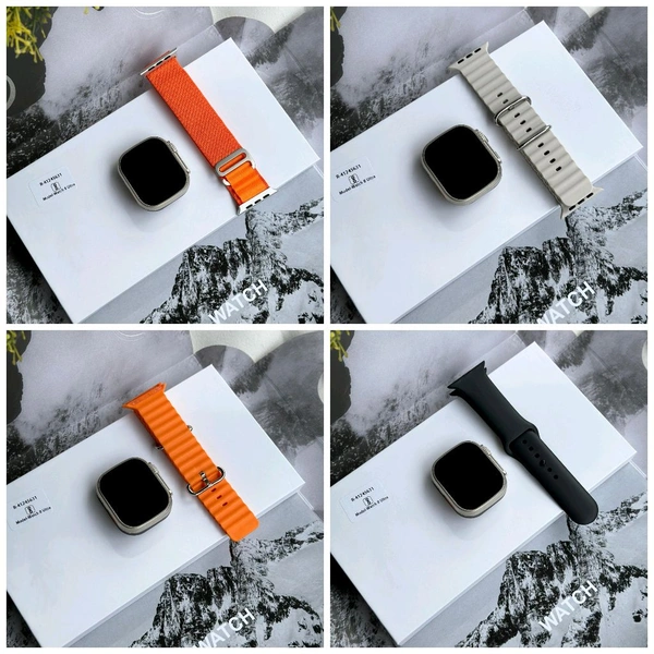 Watch Series 8 Ultra 49MM Smartwatch With Total 4 Free Top Quality Straps | Real Clip And Screw | Logo On/Off