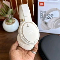 Wireless Active Noise Cancellation Over-Ear Headphones, BT 5 Foldable Headset, Dual Device Connection Upto 8-Hour Battery Life, For Travel Home Office - Smoke White