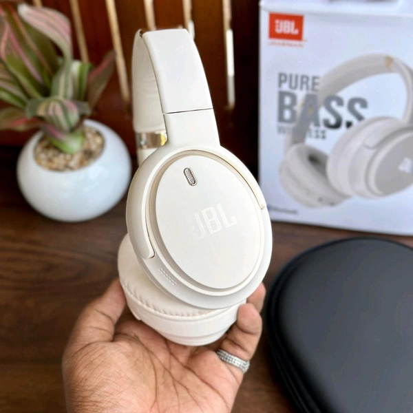 Wireless Active Noise Cancellation Over-Ear Headphones, BT 5 Foldable Headset, Dual Device Connection Upto 8-Hour Battery Life, For Travel Home Office - Smoke White