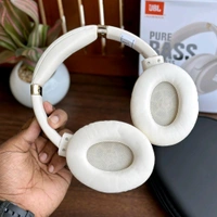 Wireless Active Noise Cancellation Over-Ear Headphones, BT 5 Foldable Headset, Dual Device Connection Upto 8-Hour Battery Life, For Travel Home Office - Smoke White