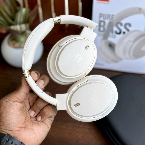 Wireless Active Noise Cancellation Over-Ear Headphones, BT 5 Foldable Headset, Dual Device Connection Upto 8-Hour Battery Life, For Travel Home Office - Smoke White