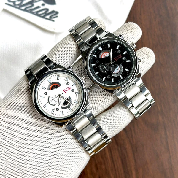 Woo Time Analog Quartz Movement Watch Collection With High Quality Strap Best finishing Body & Case - Black