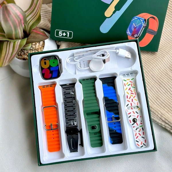 Ws9 Plus Amoled 5 + 1 Combo Set, Super Quality Watch Combo, 5 Different Quality Straps, Recommended For Gifting