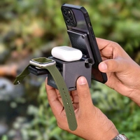 XO 3-in-1 Cube Compatible with MagSafe, 15W Fast Charging Foldable Wireless Charger Station, Compatible with iPhone 15/14/13, Apple Watch 1-8/Ultra, AirPods Pro, Magnetic wireless charger (CX027)