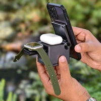 XO 3-in-1 Cube Compatible with MagSafe, 15W Fast Charging Foldable Wireless Charger Station, Compatible with iPhone 15/14/13, Apple Watch 1-8/Ultra, AirPods Pro, Magnetic wireless charger (CX027)