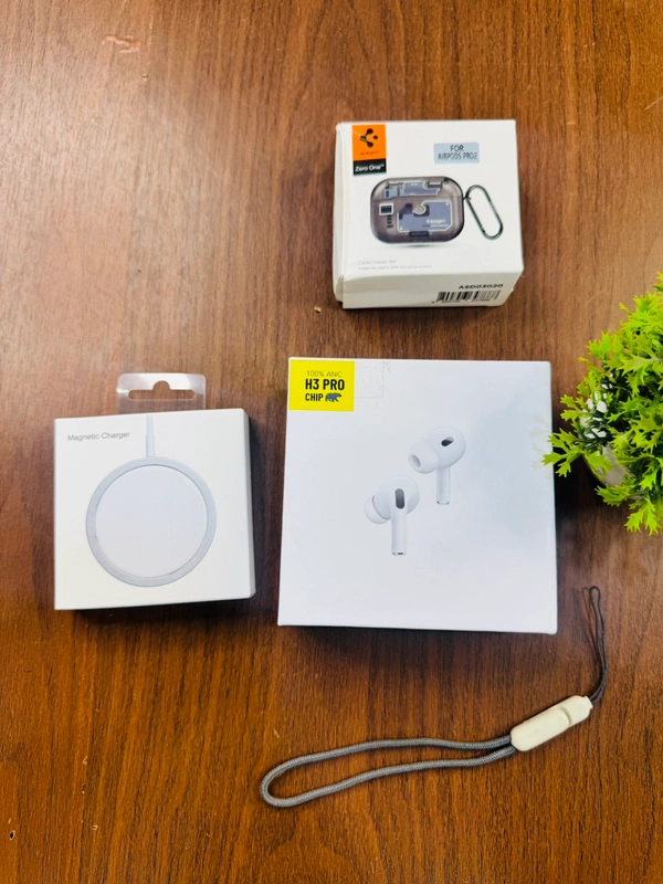 Airpords Pro 2 ( H3 Pro Chip ) Adaptive Anc With Magnetic Charger *Noise Cancellation 100% Working* Wirless Charging 
