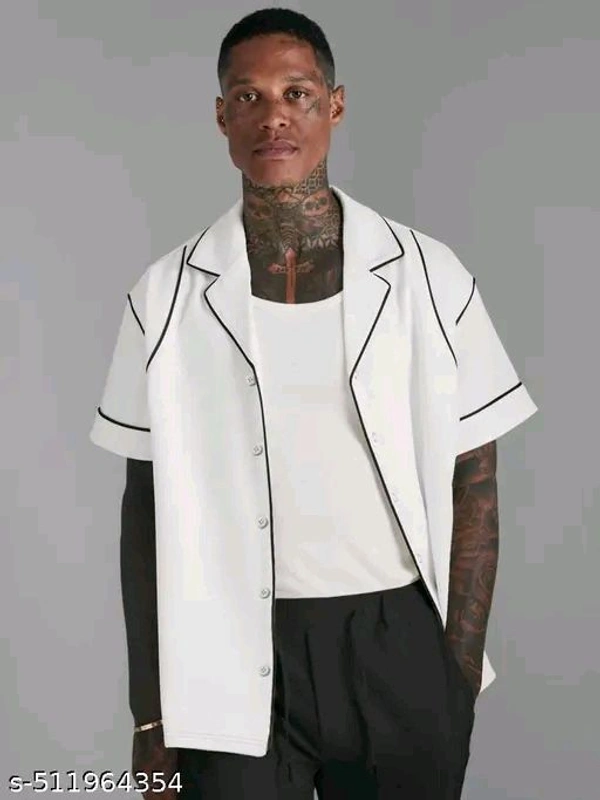 Here’s a unique product name for the outfit:

"Urban Chic Relaxed Fit Ensemble: The Modern Day Lounge Button-Up & Tailored Trouser Set"

 - White, L