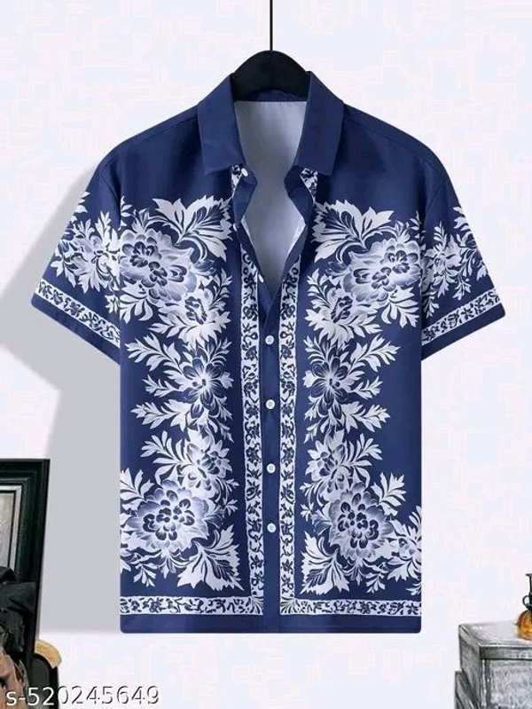 Elysian Floral Elegance ~ This name suggests heavenly beauty and sophistication, perfect for a high-end garment. - Blue, M
