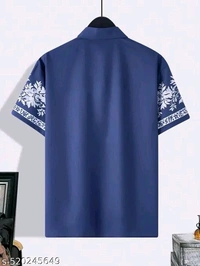 Elysian Floral Elegance ~ This name suggests heavenly beauty and sophistication, perfect for a high-end garment. - Blue, L