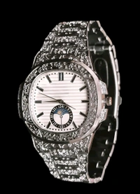  Regal Nocturne Timepiece
Elevate your style with the Regal Nocturne Timepiece – a masterfully engraved luxury watch that blends timeless elegance with bold craftsmanship. Featuring a textured dial, moonphase subdial, and intricate metalwork, this statement piece is designed for those who appreciate sophistication in every second. - Silver