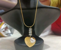 Anti Tarnish Heart Shaped Pearl And Diamond Gold Plated Pandal Set
 - Gold