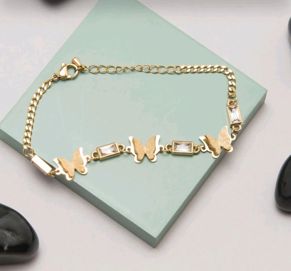 Symbolic Elegance Butterfly Gold Bracelet
