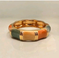 Multi Colored Bamboo Textured Wide Bangle