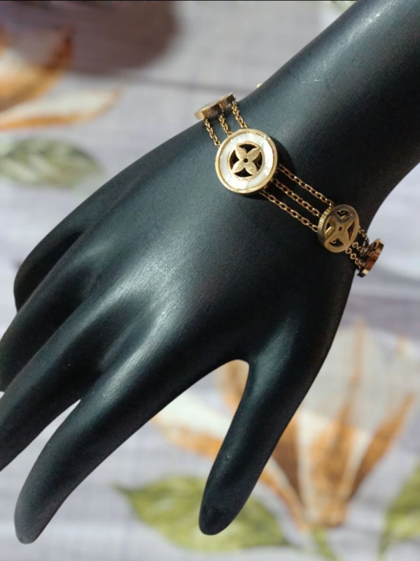 Anti Tarnish Cross Layered Chain Bracelet