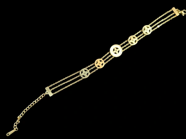 Anti Tarnish Cross Layered Chain Bracelet