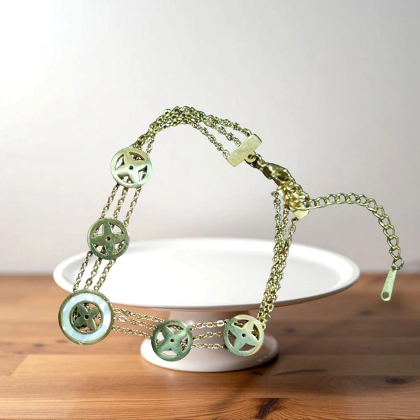 Anti Tarnish Cross Layered Chain Bracelet
