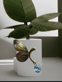 Beautiful Half Butterfly Diamond Studs - Gold
