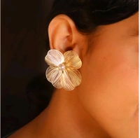 Premium Korean Silver Plated Flower Studs Earring