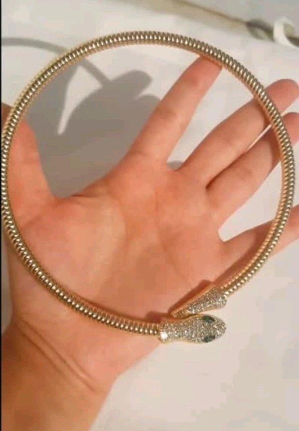 Elegant Snack Hasli Nacklace - Gold