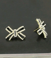Beautiful Black Bow Stud Earrings