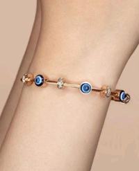 Elegant Anti Tarnish 18k Rose Gold Evil Eyes Breaclet Charms
