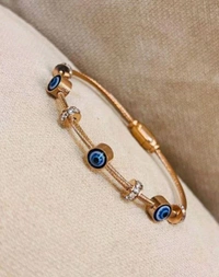 Elegant Anti Tarnish 18k Rose Gold Evil Eyes Breaclet Charms
