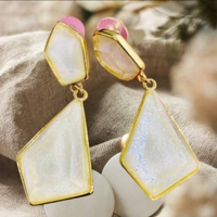 Premium Barfi Collection Bluish White Stone Earring