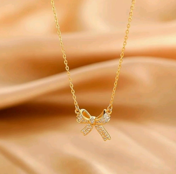 Bow Collarbone Sparkling Fine Rhinestone Chain/Pendant/ Necklace