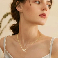 Bow Collarbone Sparkling Fine Rhinestone Chain/Pendant/ Necklace