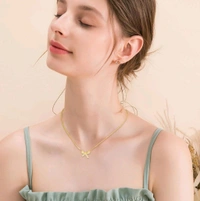 Bow Collarbone Sparkling Fine Rhinestone Chain/Pendant/ Necklace