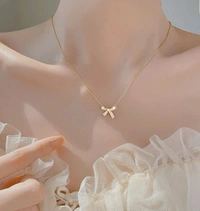 Bow Collarbone Sparkling Fine Rhinestone Chain/Pendant/ Necklace