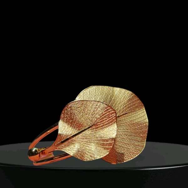 Elegance Anti Tarnish 18k Gold Plated Stainless Double Leaf Recycled Bengals
 - Gold