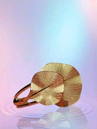 Elegance Anti Tarnish 18k Gold Plated Stainless Double Leaf Recycled Bengals
 - Gold
