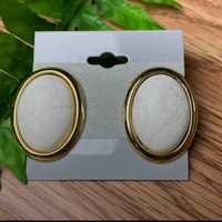 Mother Of Pearl Studs Gold Earring