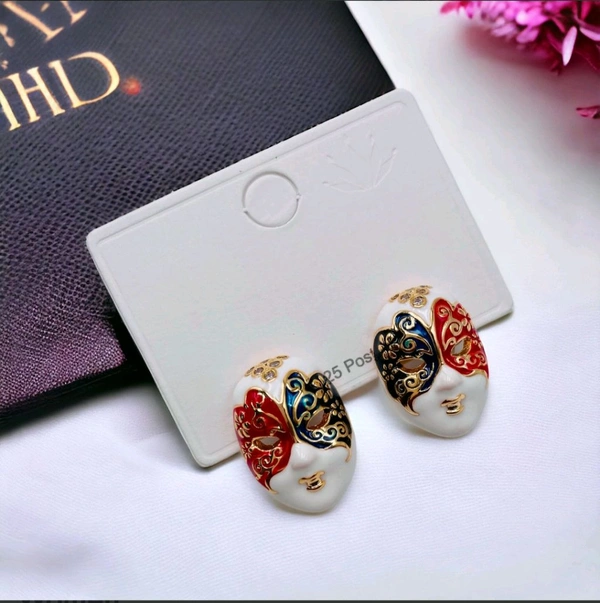 Face Mask Enamel Anti Tarnish Stud Earring