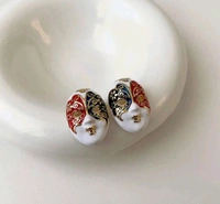 Face Mask Enamel Anti Tarnish Stud Earring