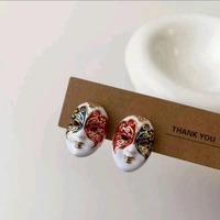 Face Mask Enamel Anti Tarnish Stud Earring