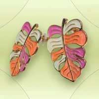 Leaf Design Multicolour Earrings & Studs