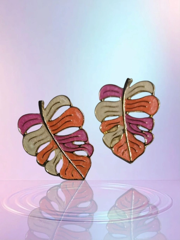Leaf Design Multicolour Earrings & Studs